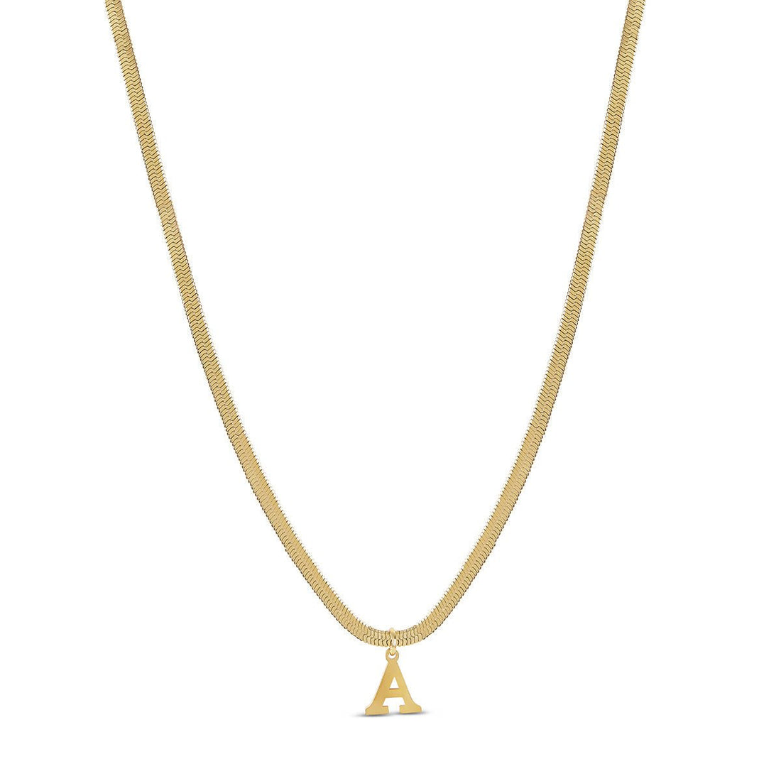 Colar Letra Inicial Malha Isabela Banhado em Ouro 18K