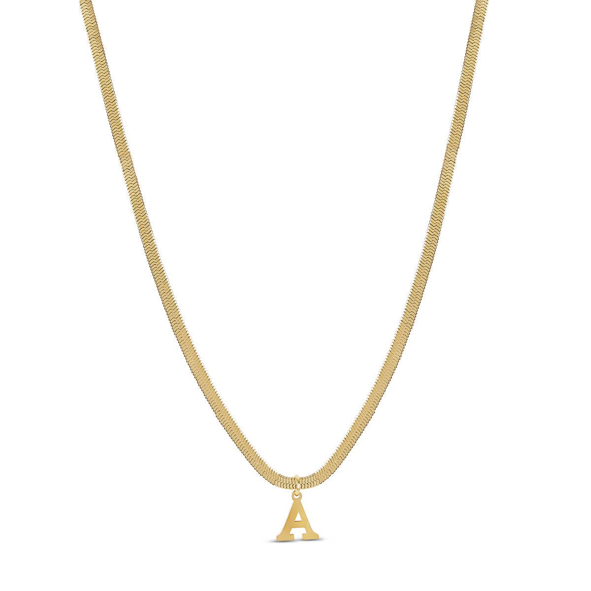 Colar Letra Inicial Malha Isabela Banhado em Ouro 18K