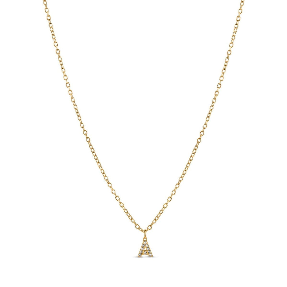 Colar Letra Inicial Stone Banhado em Ouro 18K