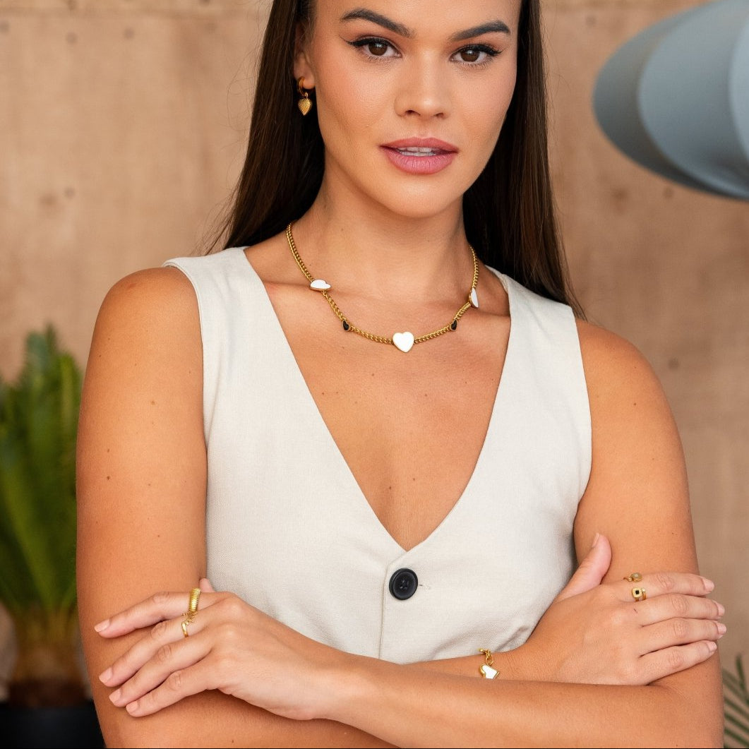 Colar Love Glow Monocromático Banhado em Ouro 18K