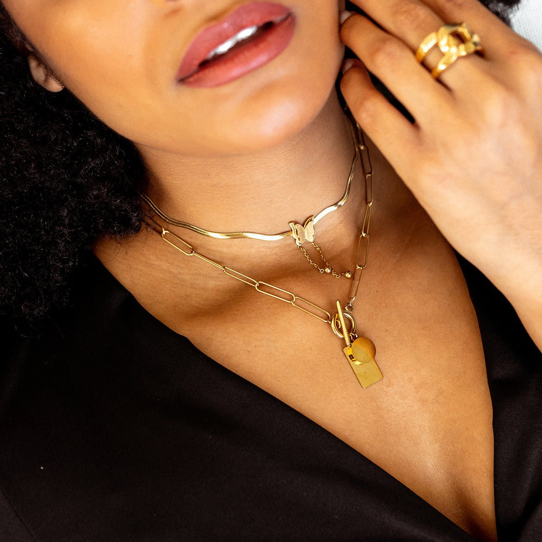 Colar Malha Ayara Banhado em Ouro 18K