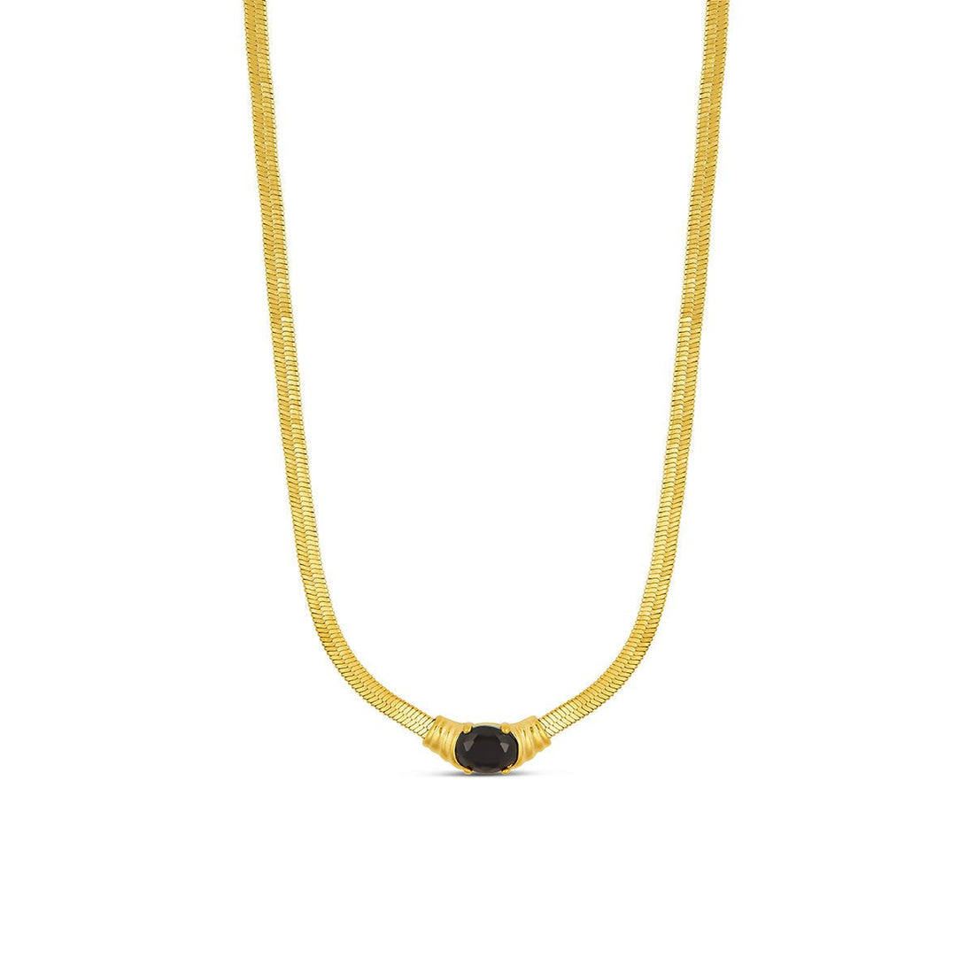 Colar Malha Ônix Noir Banhado em Ouro 18K