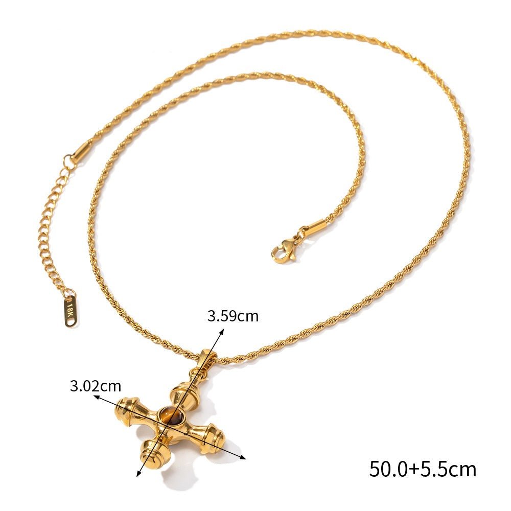 Colar Cruz Sahara Banhado em Ouro 18K