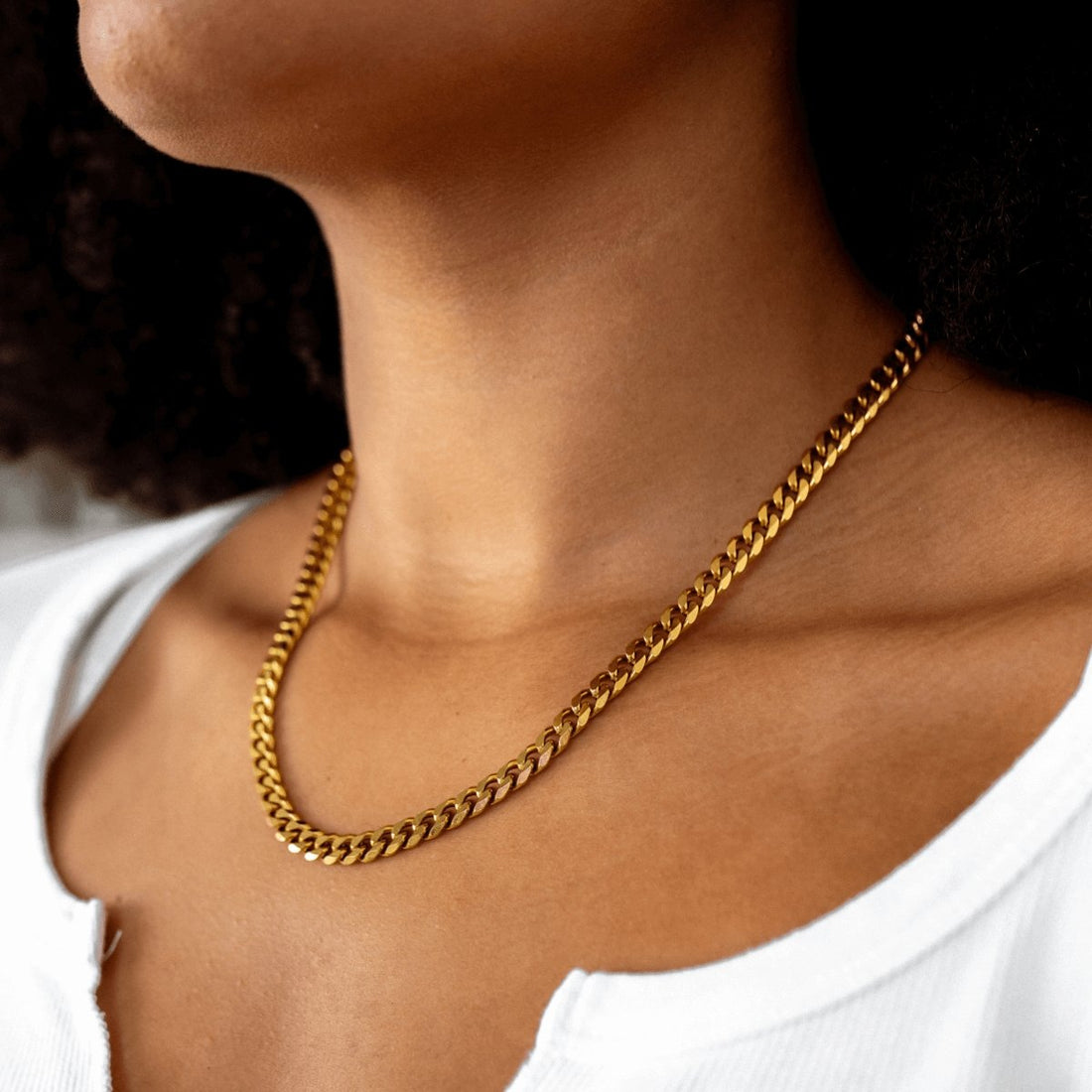 Colar Cubana Calissa Banhado em Ouro 18K