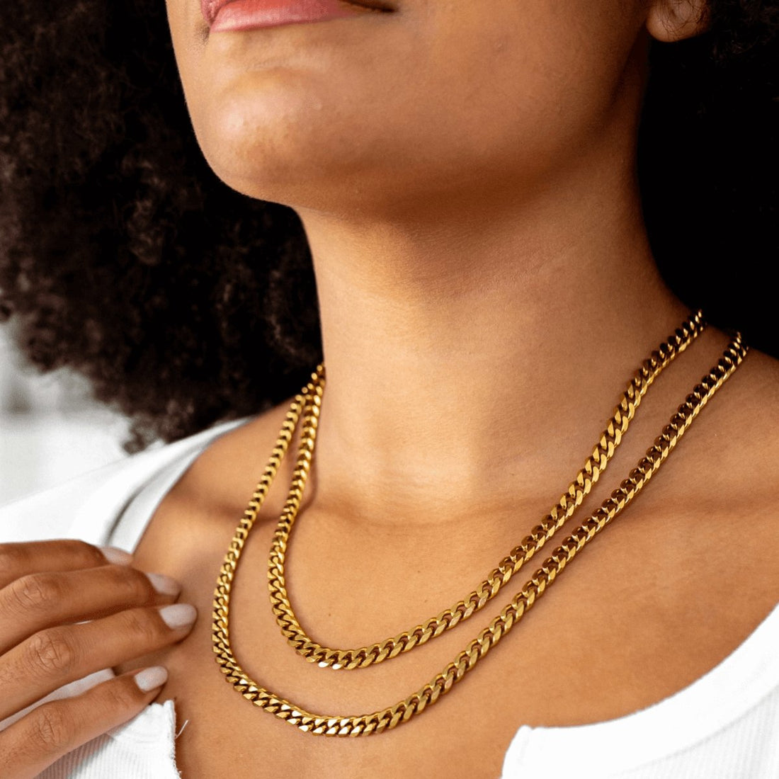 Colar Cubana Calissa Banhado em Ouro 18K