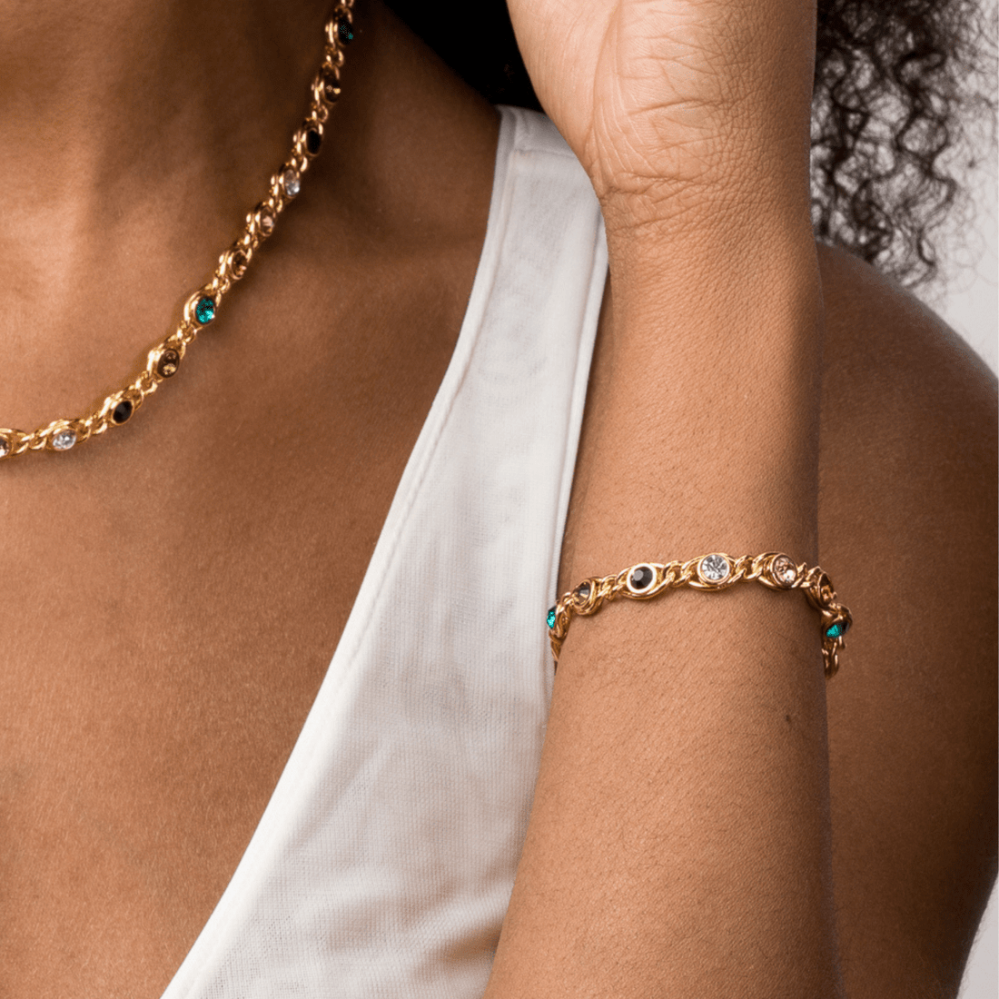 Conjunto Yuna Banhado em Ouro 18K