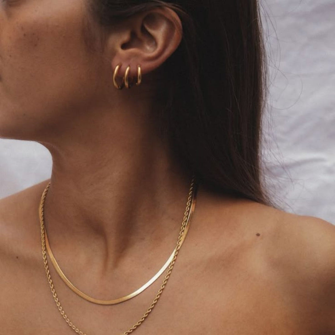 Brinco Trio de Argolas Amalfi Banhado em Ouro 18K