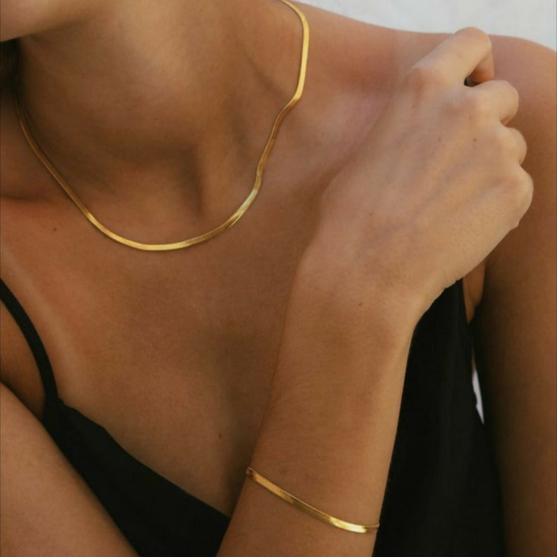 Colar Malha Celestine Banhado em Ouro 18K