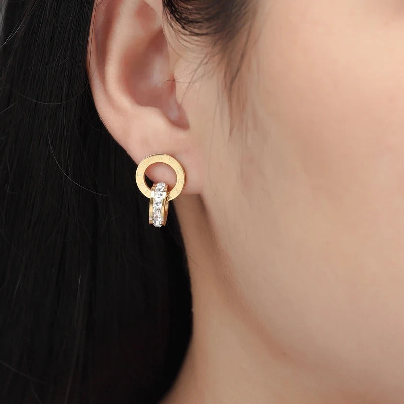 Brinco Zircônia Eleonora Banhado em Ouro 18K