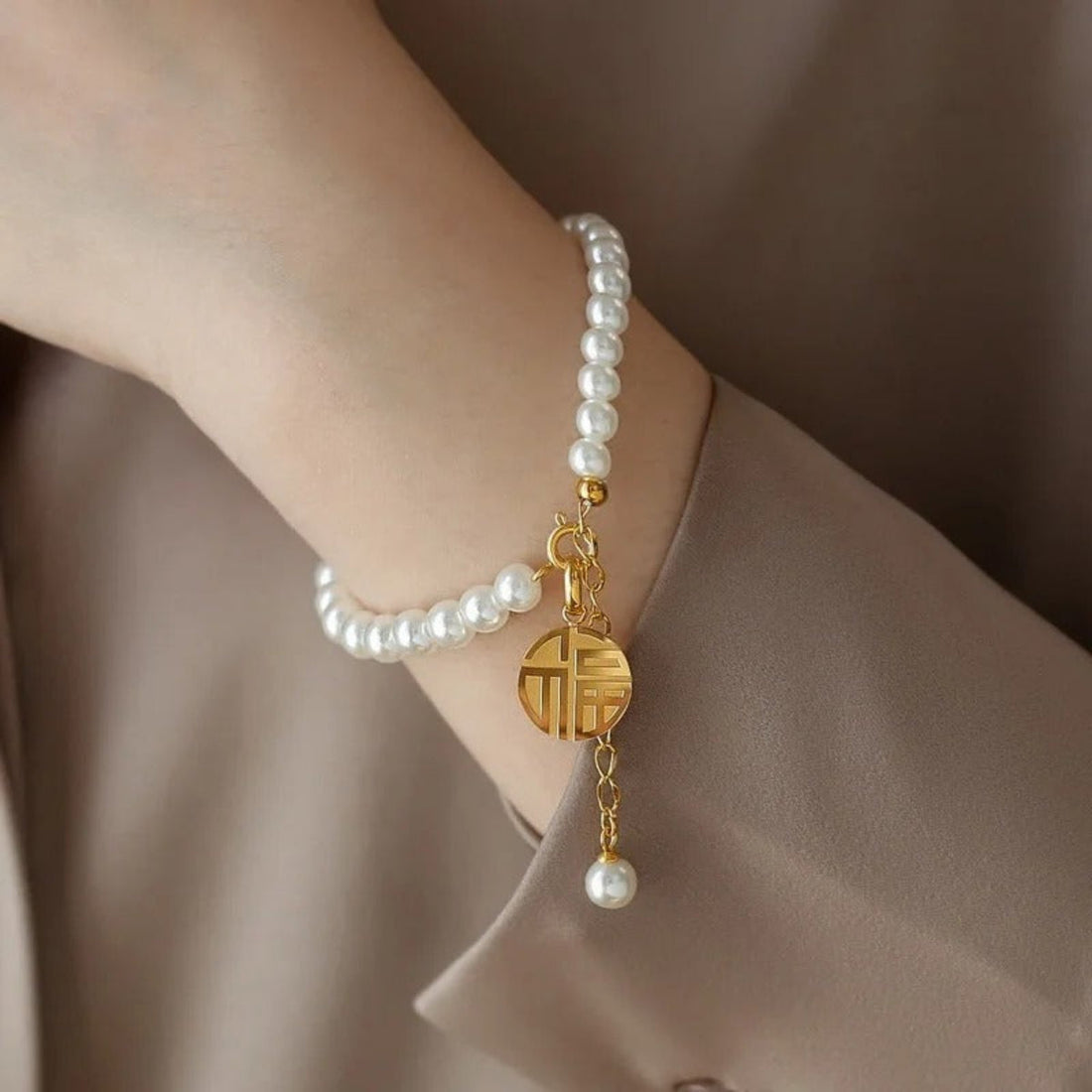 Pulseira Pérolas Bianca Banhada em Ouro 18K