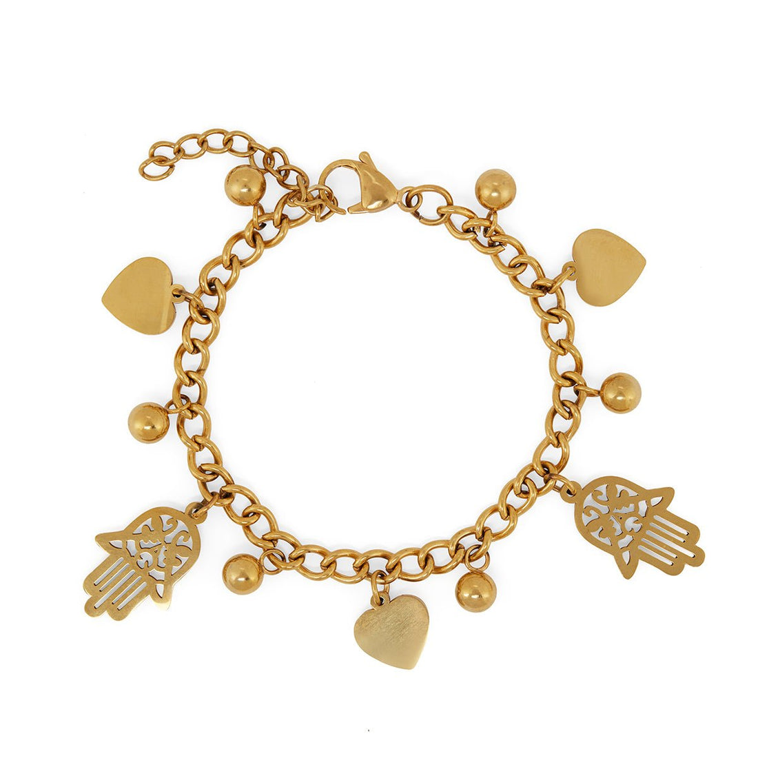 Pulseira Elos Mãos de Fátima Banhado em Ouro 18K