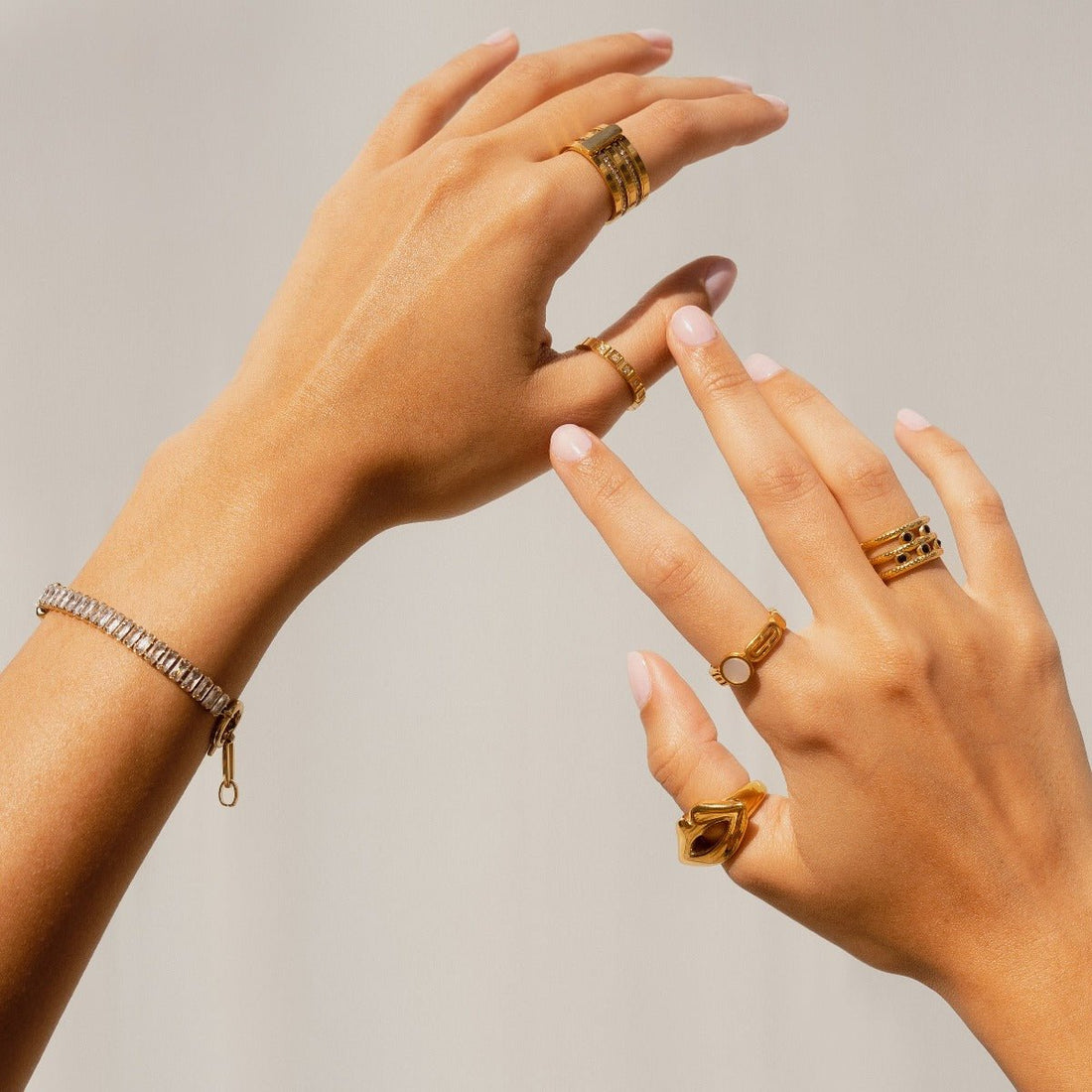 Pulseira Baguete Amelina Banhado em Ouro 18K