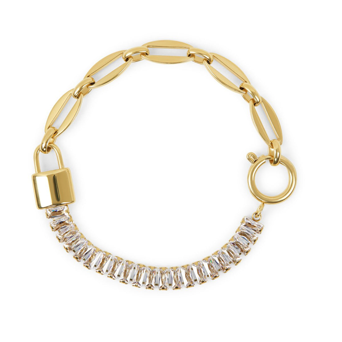 Pulseira Baguete Amelina Banhado em Ouro 18K