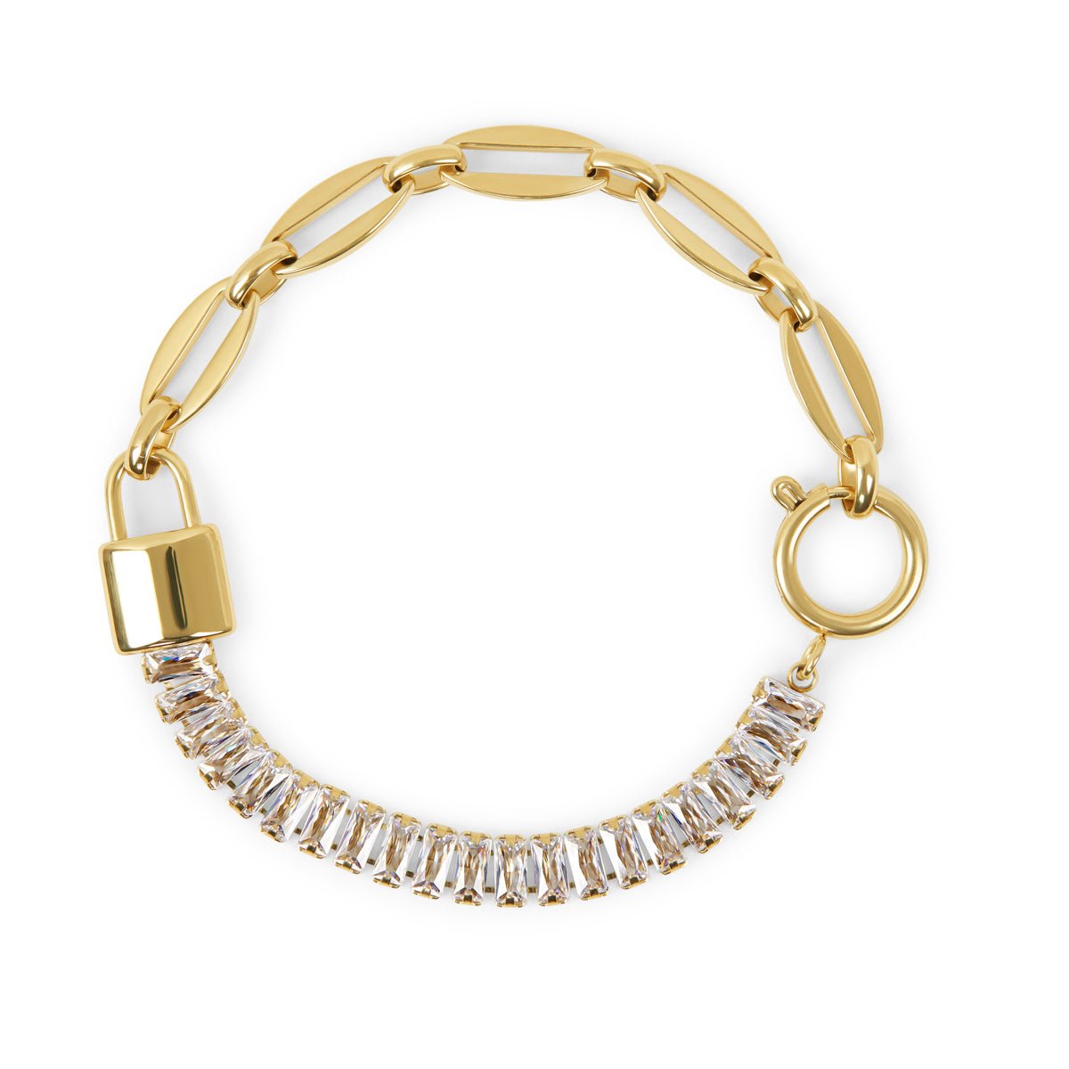 Pulseira Baguete Amelina Banhado em Ouro 18K