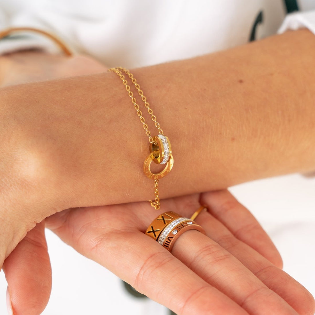 Pulseira Zircônia Eleonora Banhado em Ouro 18K