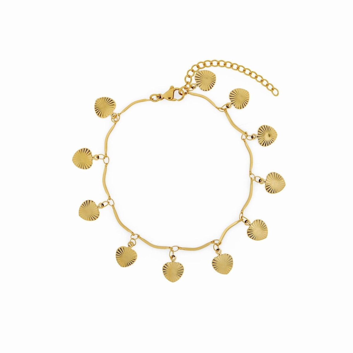 Tornozeleira Concha Kaila Banhado em Ouro 18K