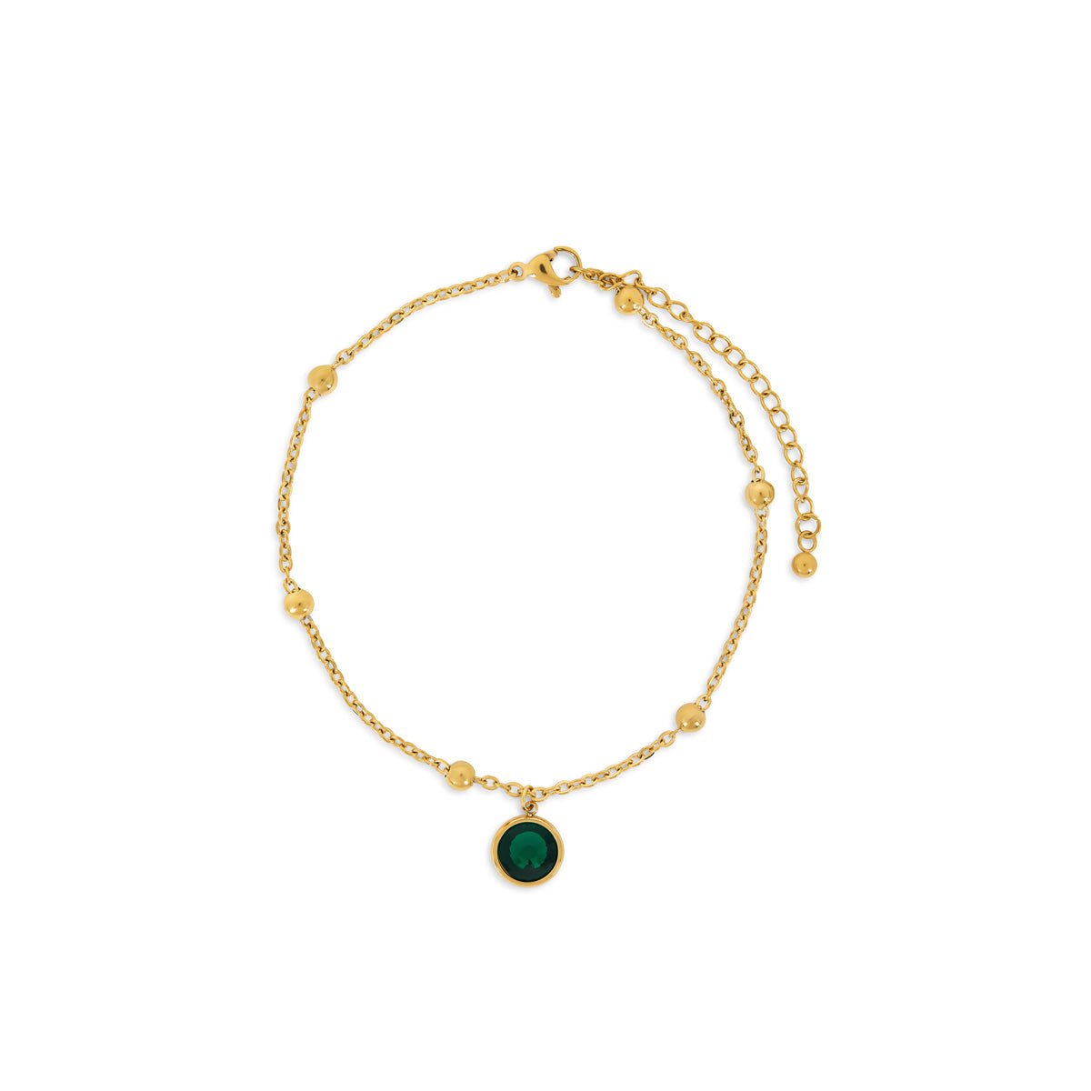 Tornozeleira Emera Banhada em Ouro 18K